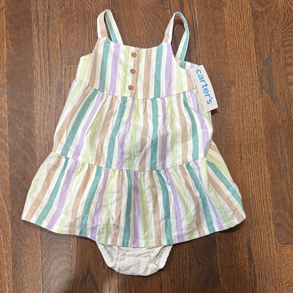 Carter's Multicolor Striped Baby Dress NWT